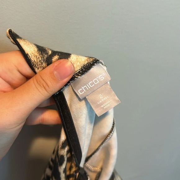 Chico’s Size 2 Women’s Size Large Blouse Shirt Top Long Sleeve Cheetah Print - Picture 5 of 5